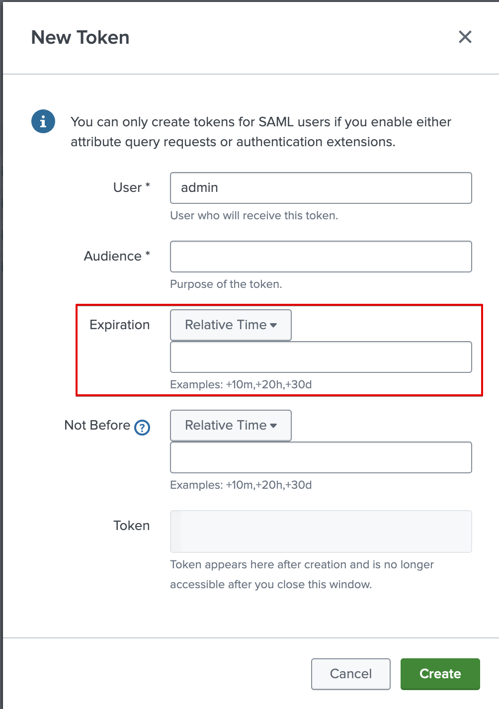 tokenExpirationSplunk